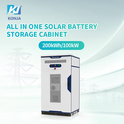 Bom preço. KonJa All In One Battery Solar Armário de armazenamento 200kWh 100kW Sistema de armazenamento de bateria ao ar livre on-line